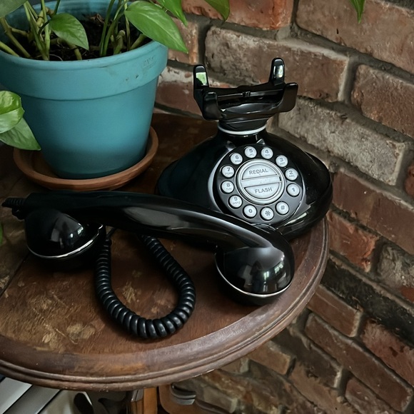 Retro table top phone. telephone redial flash. Black. - Picture 3 of 10